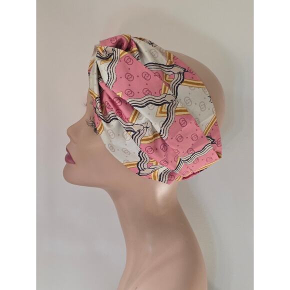 Gucci Beige pink multicolor GG Patterned Headband M sz main image 6